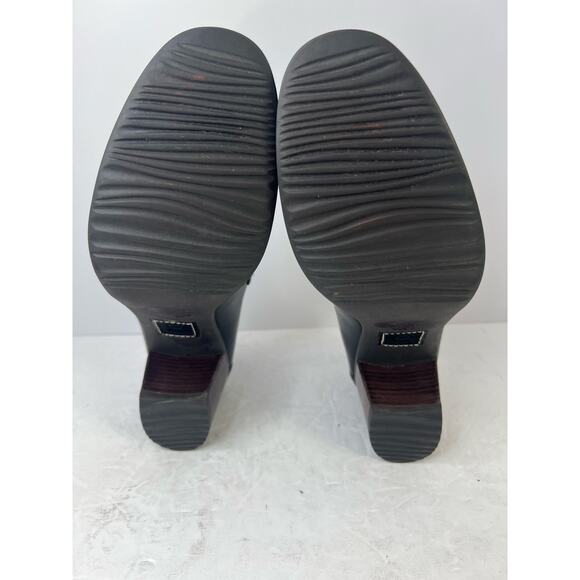 Timberland Everleigh Black Leather Chunky Heel Slip On Loafer Comfort Shoes 7M - Picture 9 of 11